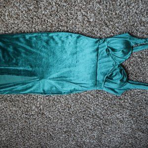 WINDSOR Women Green Suede Cocktail Dress Size S
